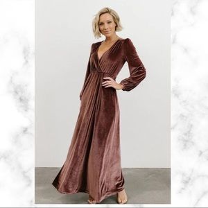 Sadie Dusty Plum Velvet Maxi Dress BALTIC BORN
